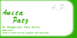 anita patz business card